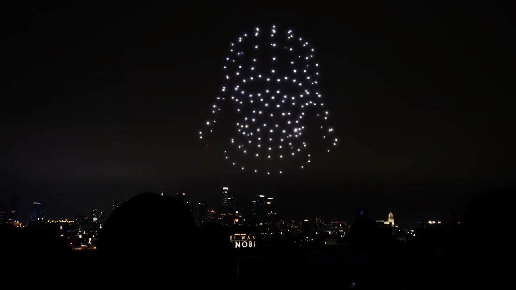 Disney Bundle over downtown LA drone show